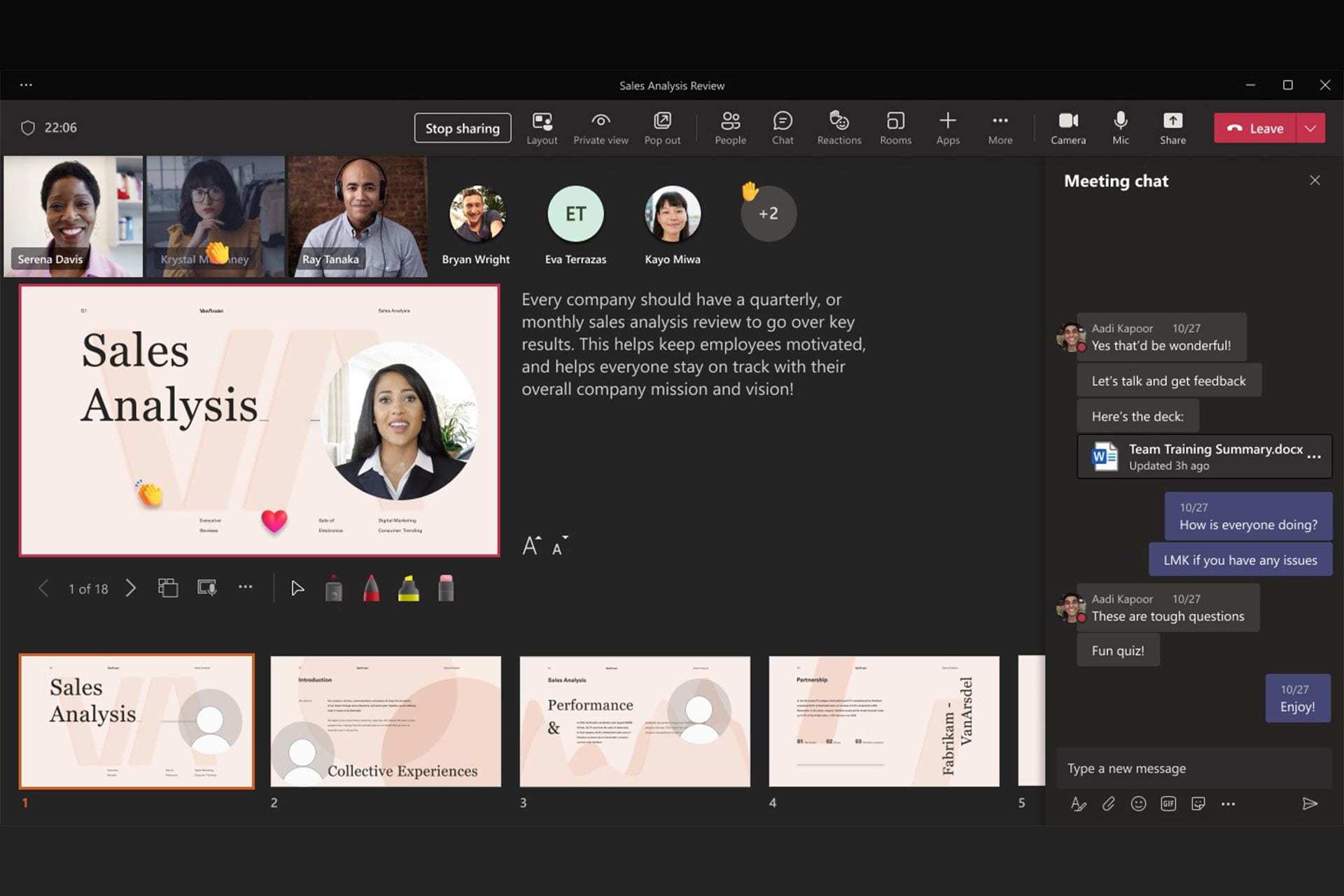 Screenshot of PowerPoint Live in MS Teams
